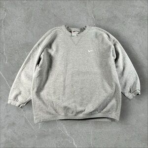 Vintage Nike Sweatshirt Men Large Grey 90s Made In USA Essential Swoosh Pullover